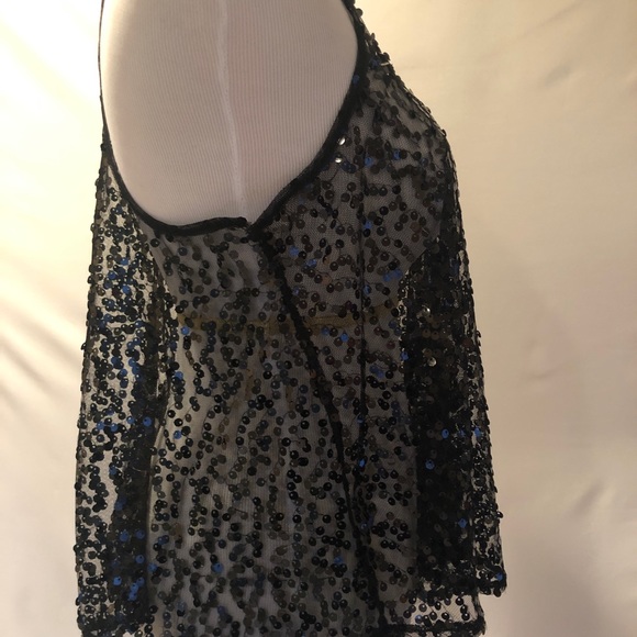 American Rag black sequin sparkly top. - Picture 4 of 8